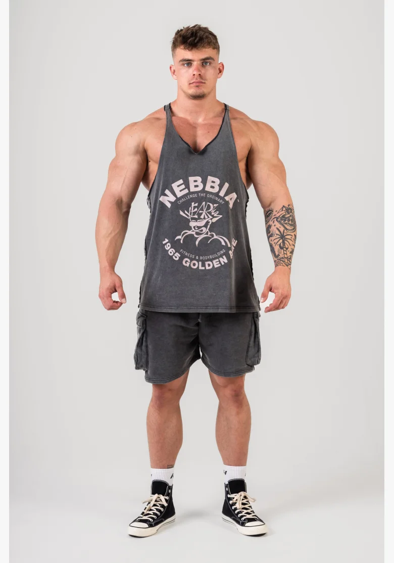 NEBBIA • NEBBIA Canotta a schiena scoperta GOLDEN AGE nera • Nebshop.cz