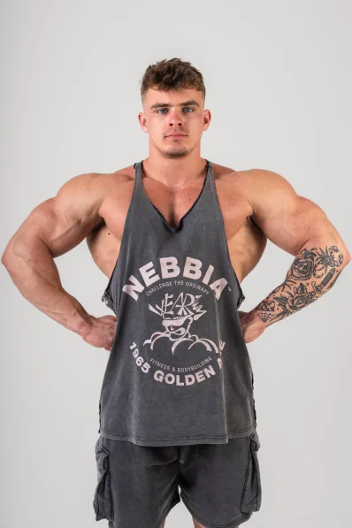 NEBBIA • NEBBIA Canotta a schiena scoperta GOLDEN AGE nera • Nebshop.cz 2