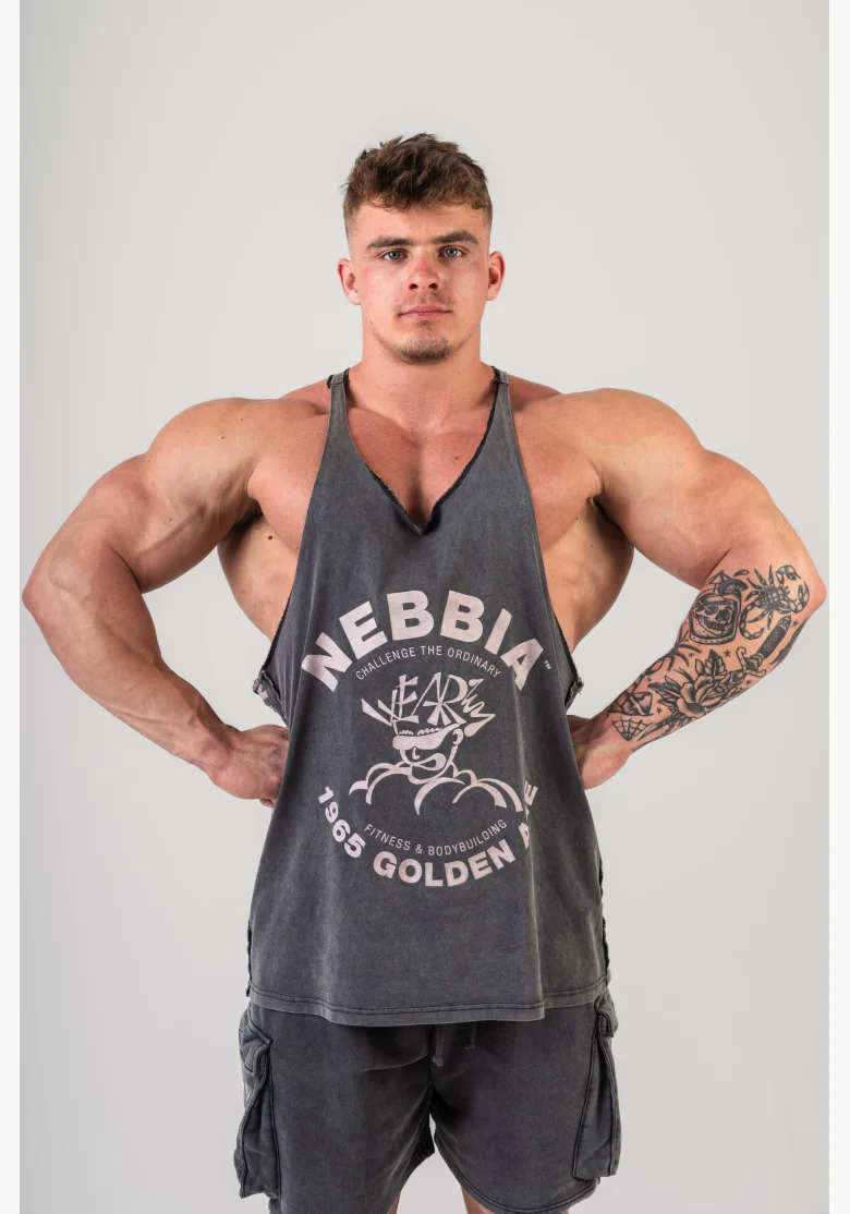 NEBBIA • NEBBIA Canotta a schiena scoperta GOLDEN AGE nera • Nebshop.cz