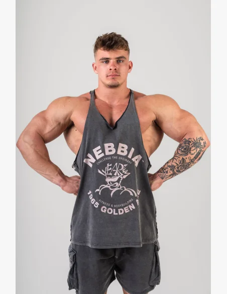 NEBBIA • NEBBIA Canotta a schiena scoperta GOLDEN AGE nera • Nebshop.cz