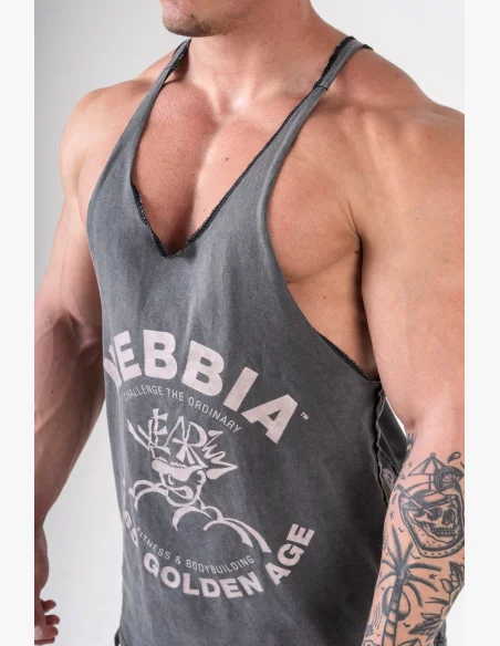 NEBBIA • NEBBIA Canotta a schiena scoperta GOLDEN AGE nera • Nebshop.cz