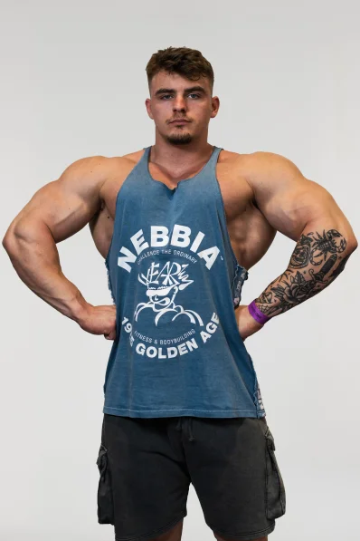 NEBBIA • NEBBIA Canotta muscle back lavata GOLDEN AGE blu • Nebshop.cz
