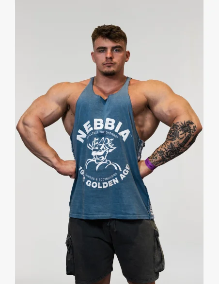 NEBBIA • NEBBIA Canotta muscle back lavata GOLDEN AGE blu • Nebshop.cz