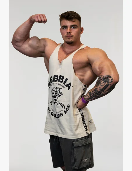 NEBBIA • NEBBIA Washed muscle back stringer GOLDEN AGE grigio • Nebshop.cz