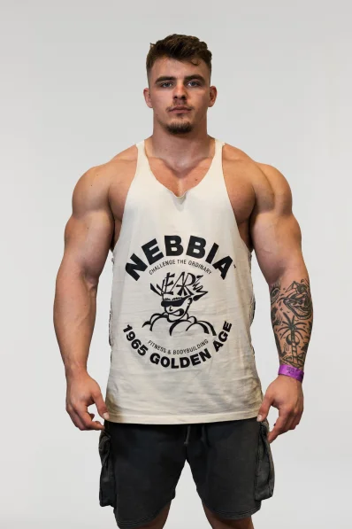 NEBBIA • NEBBIA Washed muscle back stringer GOLDEN AGE grigio • Nebshop.cz