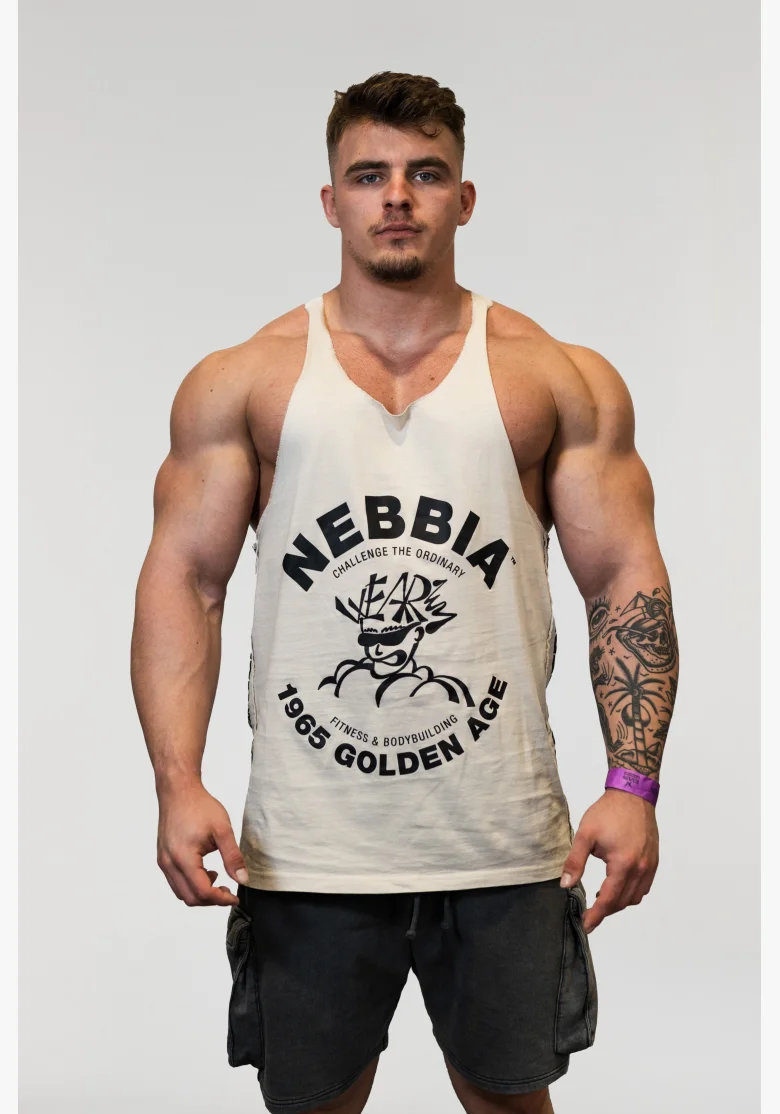 NEBBIA • NEBBIA Washed muscle back stringer GOLDEN AGE grigio • Nebshop.cz