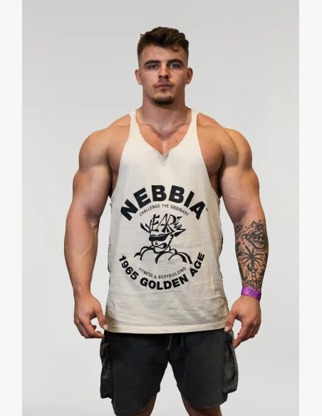 NEBBIA • NEBBIA Washed muscle back stringer GOLDEN AGE grigio • Nebshop.cz