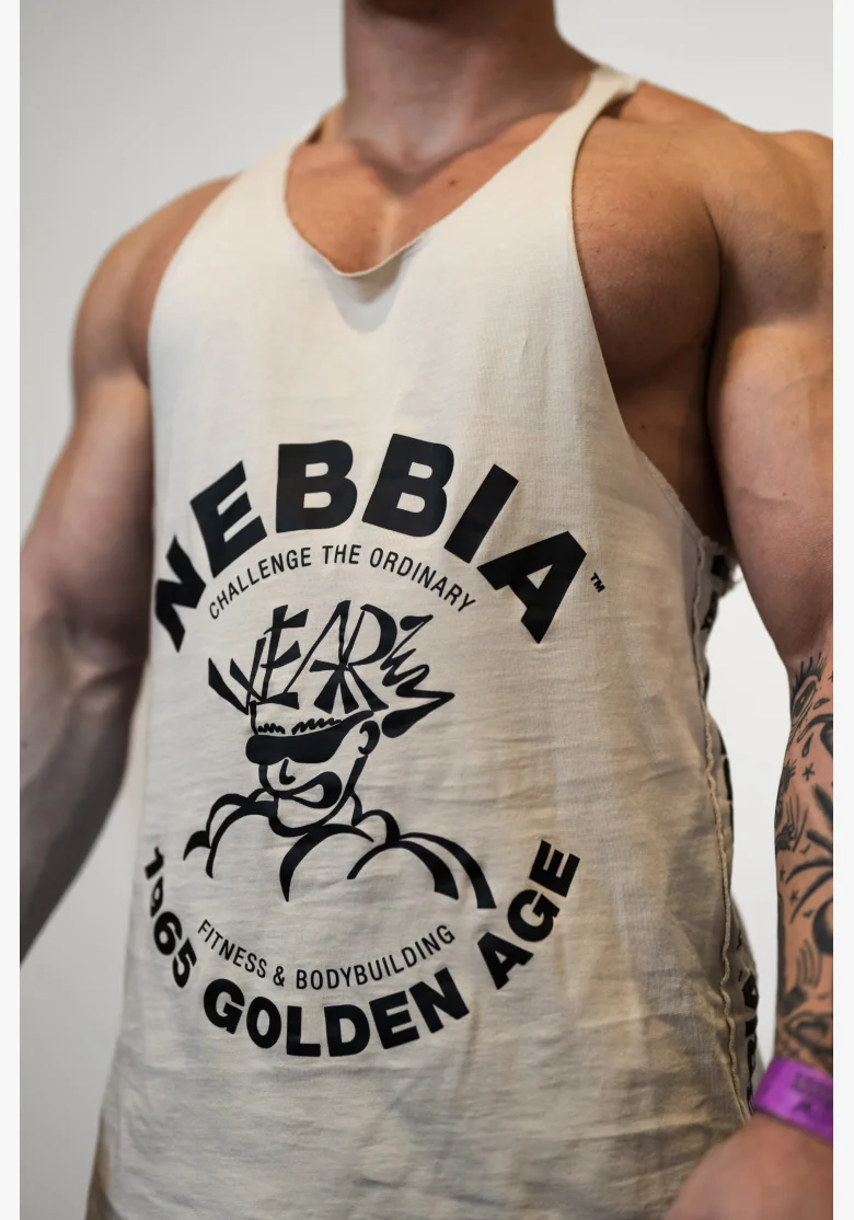 NEBBIA • NEBBIA Washed muscle back stringer GOLDEN AGE grigio • Nebshop.cz