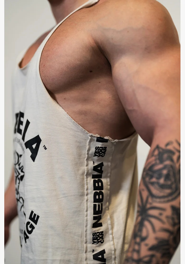 NEBBIA • NEBBIA Washed muscle back stringer GOLDEN AGE grigio • Nebshop.cz