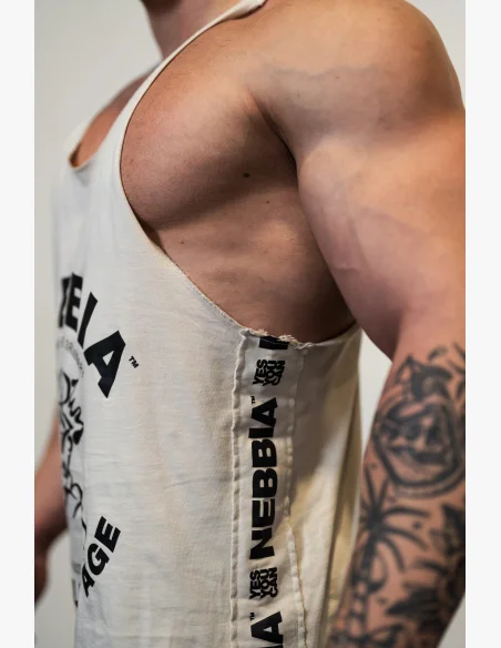 NEBBIA • NEBBIA Washed muscle back stringer GOLDEN AGE grigio • Nebshop.cz