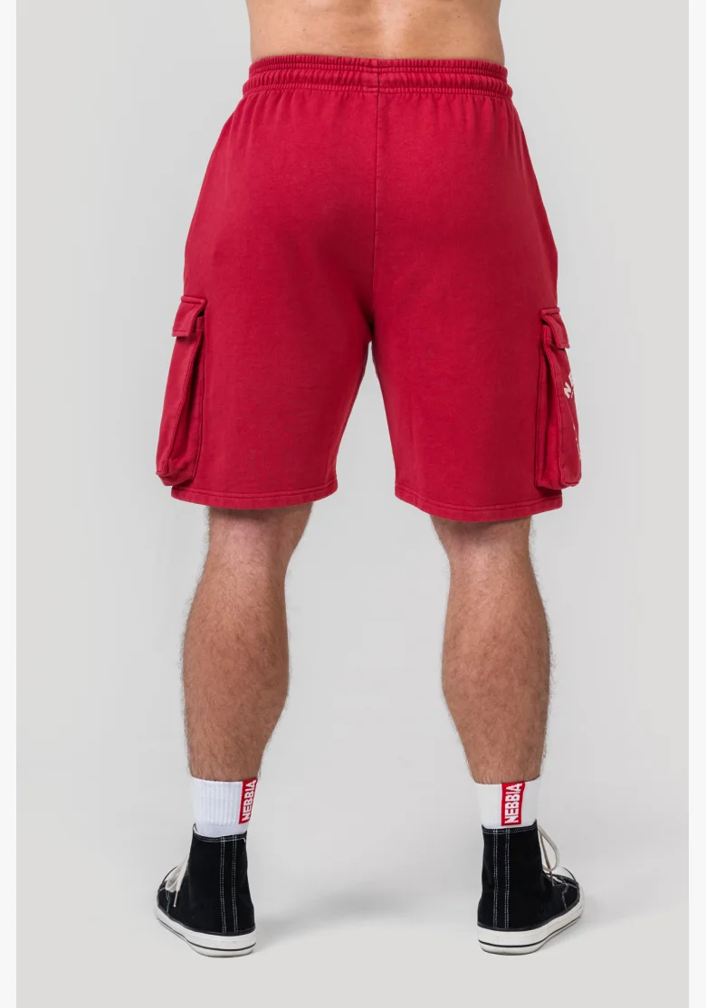 NEBBIA • NEBBIA Washed pantaloni cargo larghi LEGACY rossi • Nebshop.it