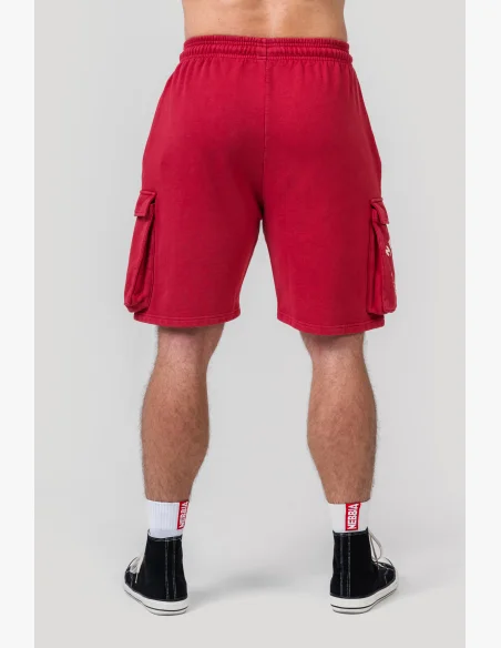 NEBBIA • NEBBIA Washed pantaloni cargo larghi LEGACY rossi • Nebshop.it