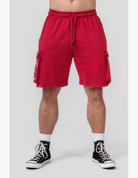 NEBBIA • NEBBIA Washed pantaloni cargo larghi LEGACY rossi • Nebshop.it