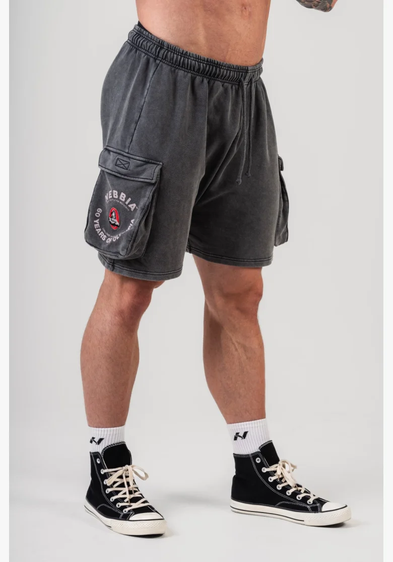 NEBBIA • NEBBIA Washed pantaloni cargo larghi LEGACY grigi • Nebshop.cz
