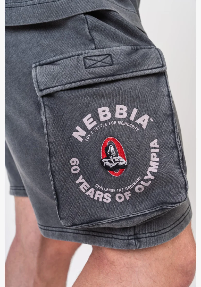 NEBBIA • NEBBIA Washed pantaloni cargo larghi LEGACY grigi • Nebshop.cz