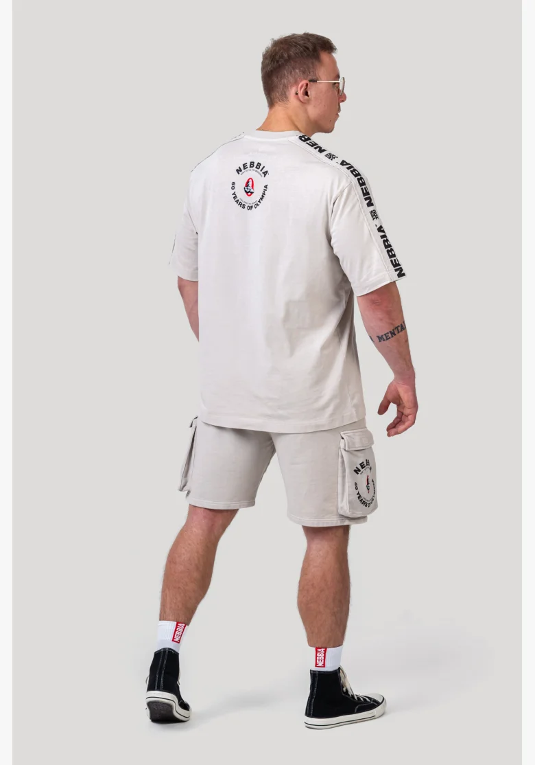 NEBBIA • NEBBIA T-shirt oversize lavato GOLDEN AGE grigio • Nebshop.cz