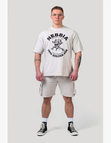 NEBBIA • NEBBIA T-shirt oversize lavato GOLDEN AGE grigio • Nebshop.cz