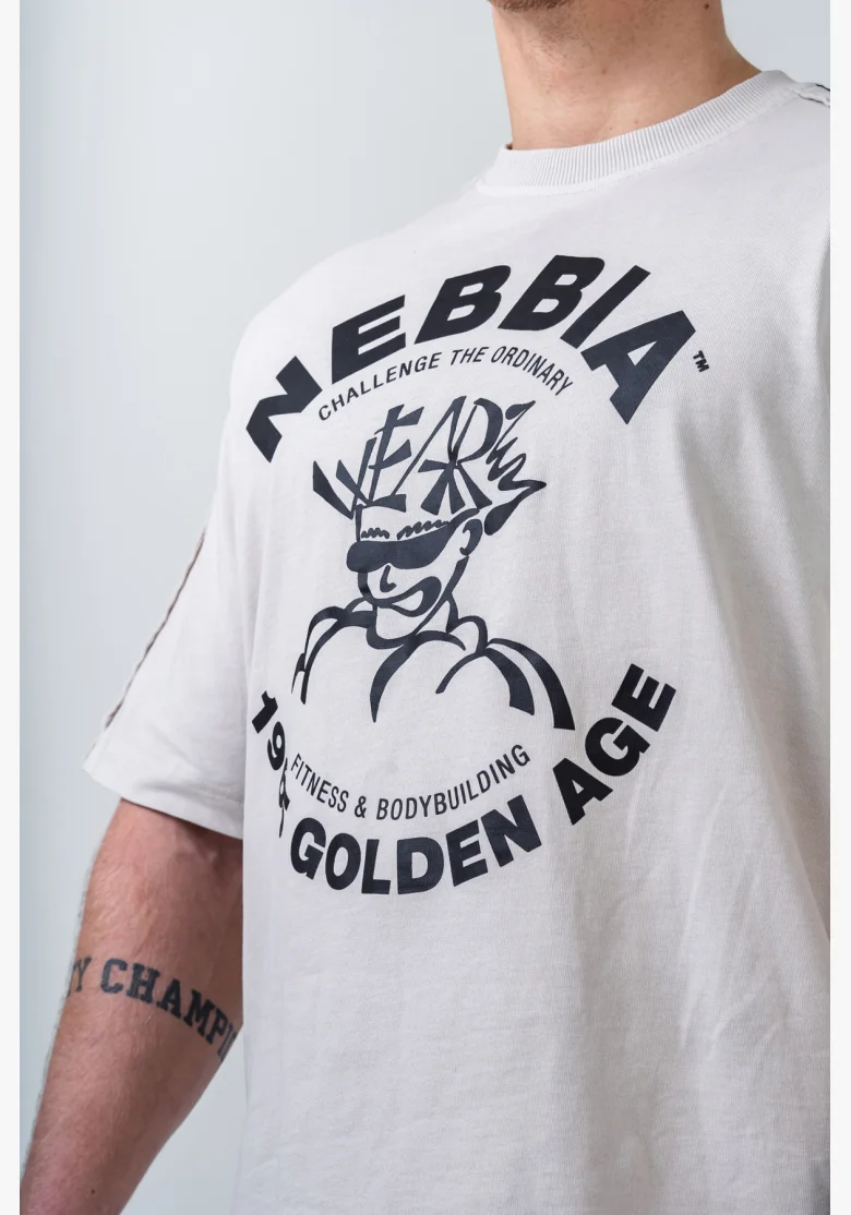 NEBBIA • NEBBIA T-shirt oversize lavato GOLDEN AGE grigio • Nebshop.cz