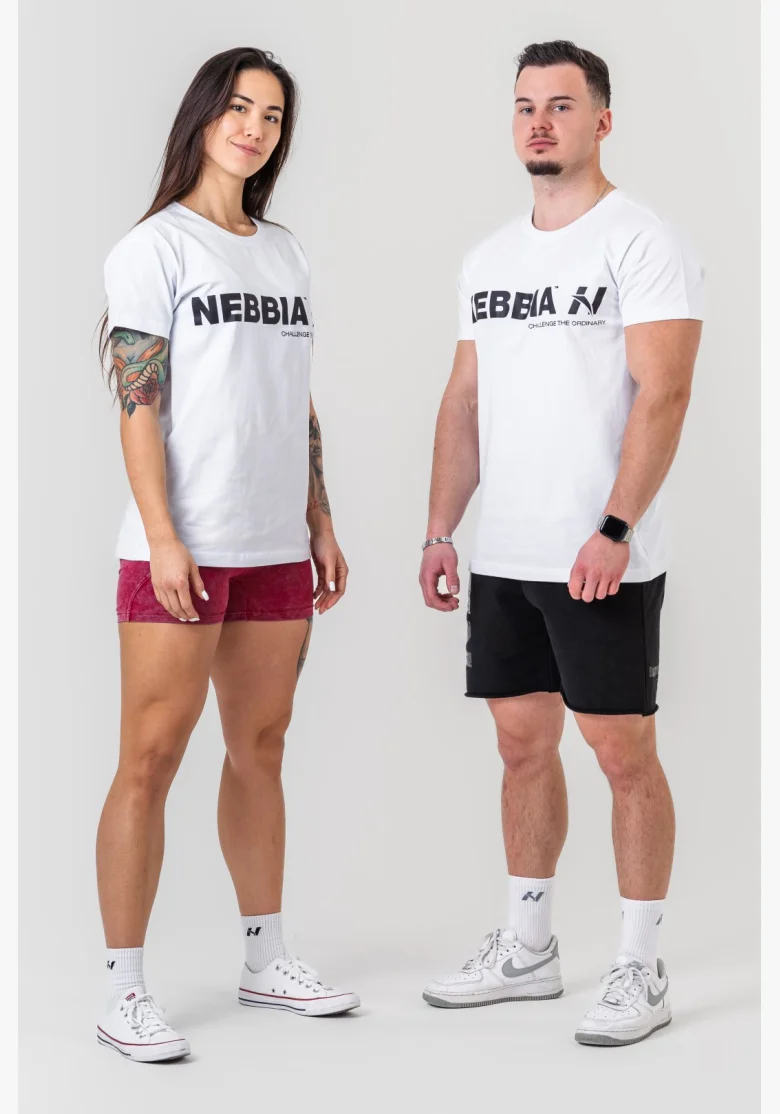 NEBBIA • NEBBIA GYM ESSENTIALS maglietta bianca • Nebshop.it