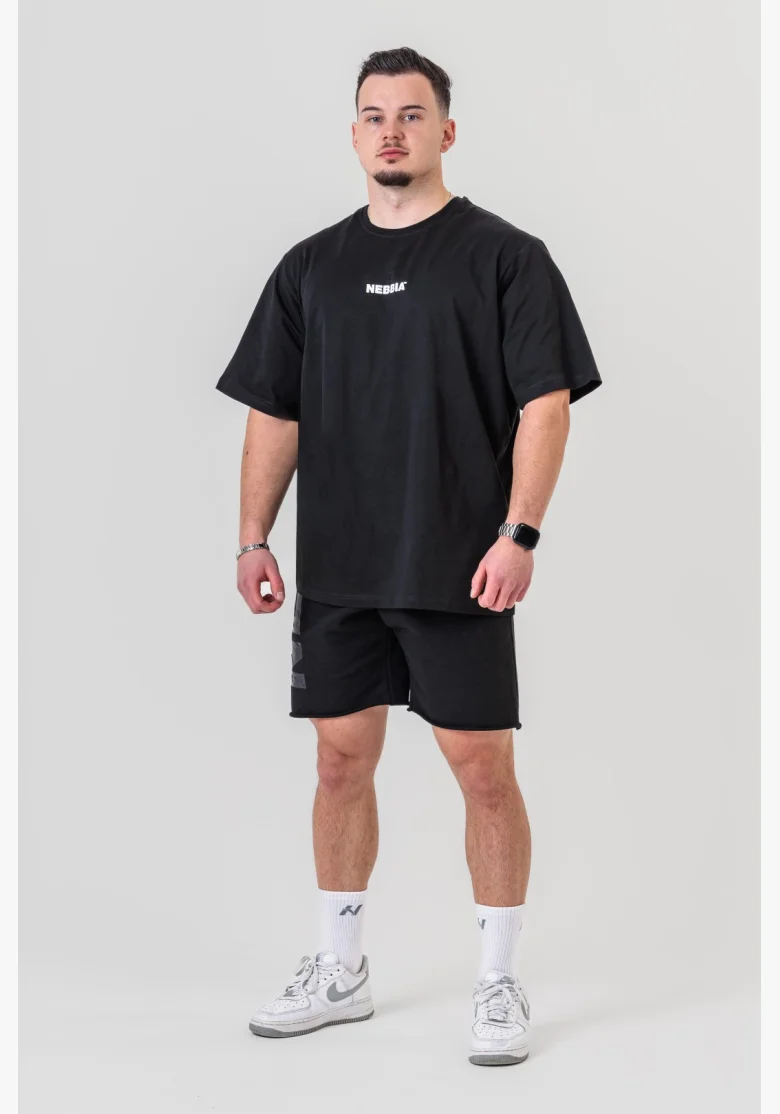 NEBBIA • NEBBIA GYM ESSENTIALS T-shirt oversize nero • Nebshop.it
