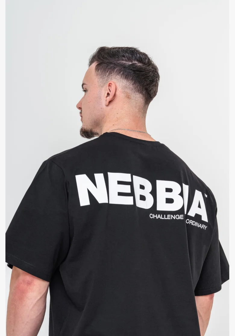 NEBBIA • NEBBIA GYM ESSENTIALS T-shirt oversize nero • Nebshop.it