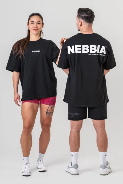 NEBBIA • NEBBIA GYM ESSENTIALS T-shirt oversize nero • Nebshop.it