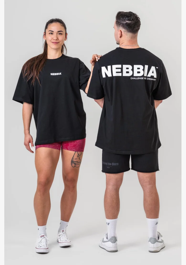 NEBBIA • NEBBIA GYM ESSENTIALS T-shirt oversize nero • Nebshop.it