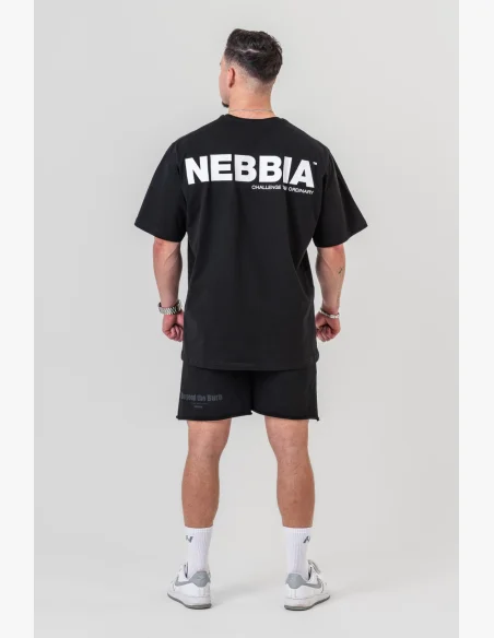 NEBBIA • NEBBIA GYM ESSENTIALS T-shirt oversize nero • Nebshop.it