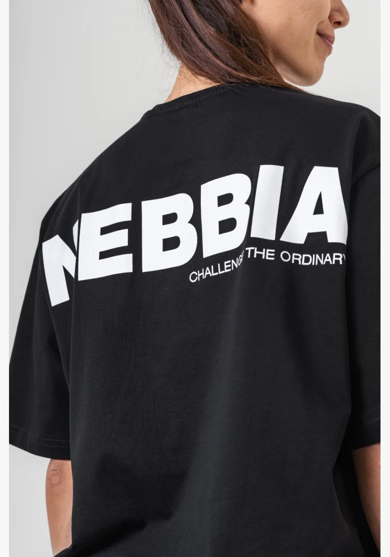 NEBBIA • NEBBIA GYM ESSENTIALS T-shirt oversize nero • Nebshop.it