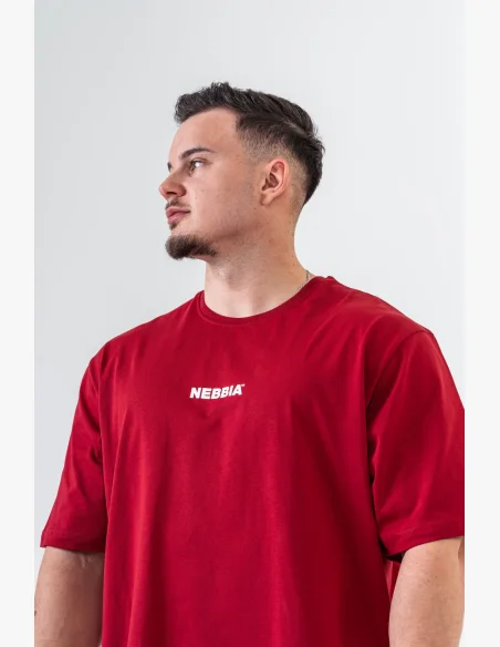 NEBBIA • NEBBIA GYM ESSENTIALS T-shirt oversize rossa • Nebshop.cz