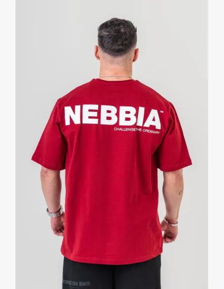NEBBIA • NEBBIA GYM ESSENTIALS T-shirt oversize rossa • Nebshop.cz