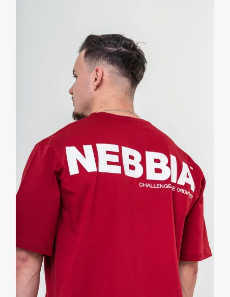 NEBBIA • NEBBIA GYM ESSENTIALS T-shirt oversize rossa • Nebshop.cz