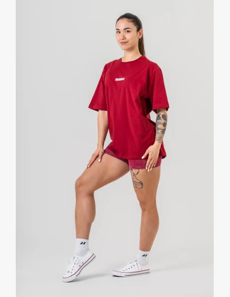 NEBBIA • NEBBIA GYM ESSENTIALS T-shirt oversize rossa • Nebshop.cz