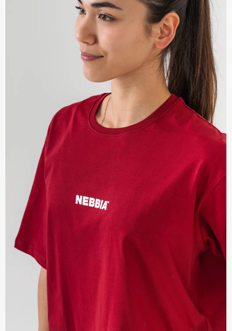 NEBBIA • NEBBIA GYM ESSENTIALS T-shirt oversize rossa • Nebshop.cz