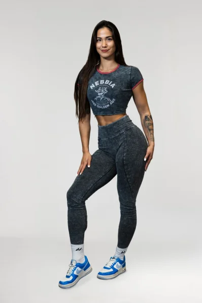 NEBBIA • NEBBIA Leggings fitness lavati con vita alta GYM WARRIOR • Nebshop.cz
