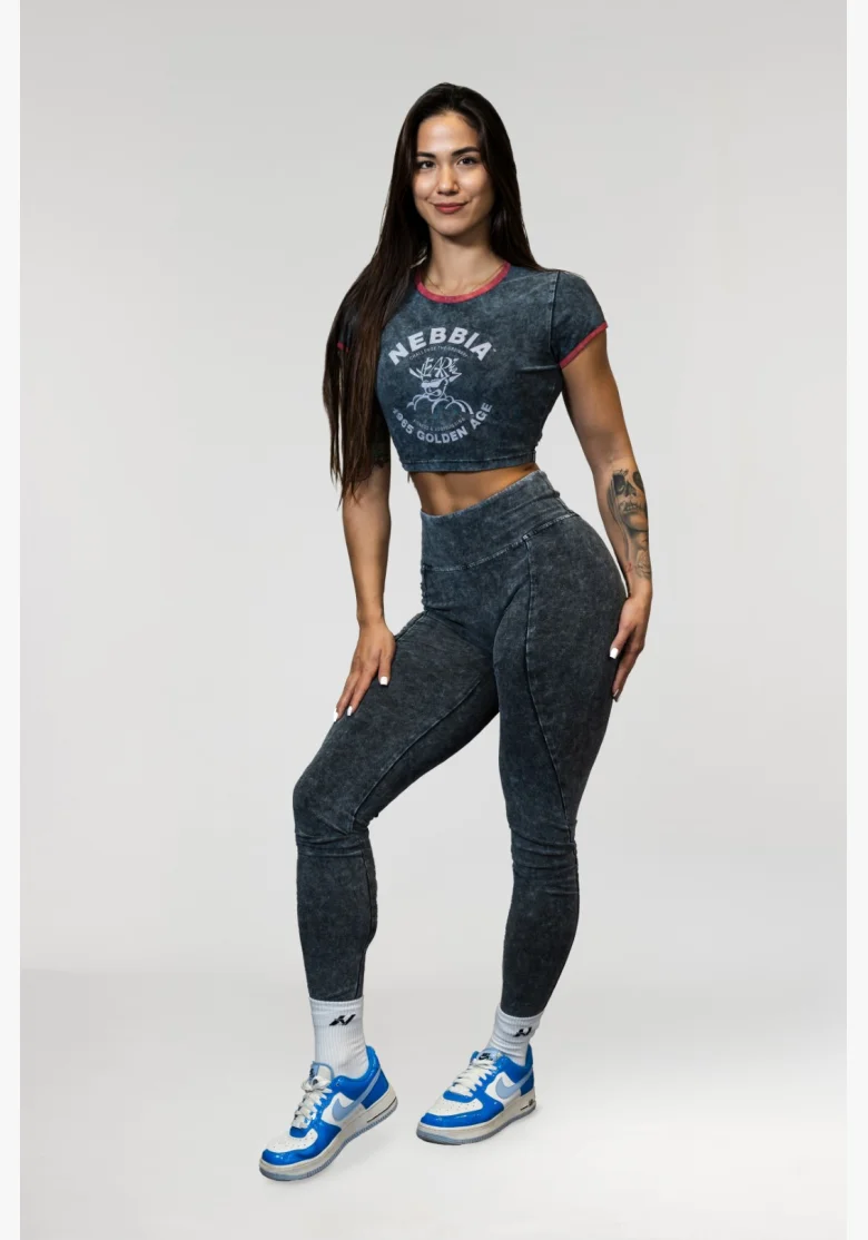 NEBBIA • NEBBIA Leggings fitness lavati con vita alta GYM WARRIOR • Nebshop.cz