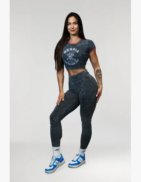 NEBBIA • NEBBIA Leggings fitness lavati con vita alta GYM WARRIOR • Nebshop.cz