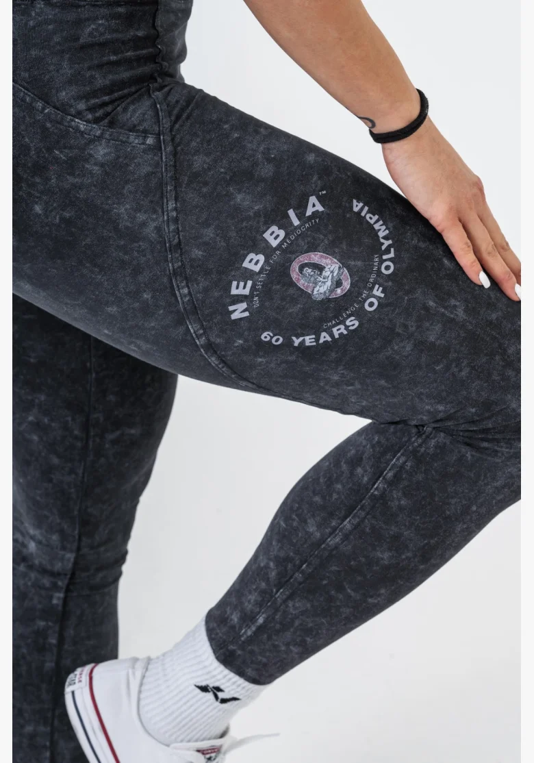 NEBBIA • NEBBIA Leggings fitness lavati con vita alta GYM WARRIOR • Nebshop.cz