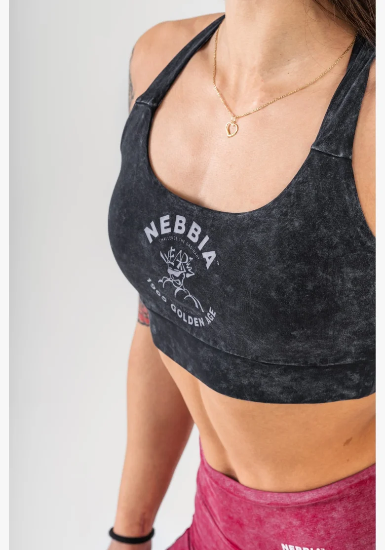 NEBBIA • NEBBIA Reggiseno sportivo lavato con supporto medio GOLDEN AGE • Nebshop.it