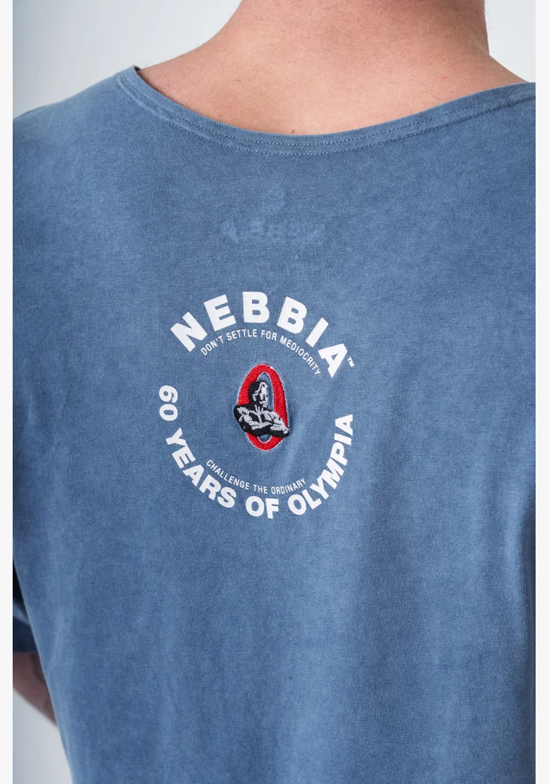 NEBBIA • NEBBIA Top in cotone lavato GOLDEN AGE blu • Nebshop.cz