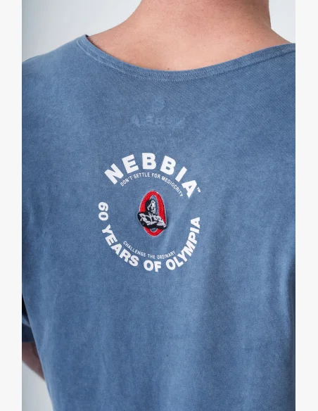 NEBBIA • NEBBIA Top in cotone lavato GOLDEN AGE blu • Nebshop.cz