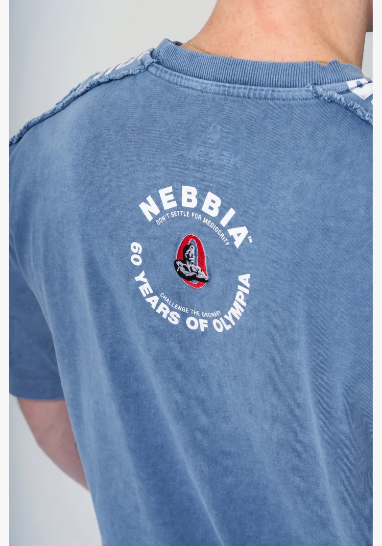 NEBBIA • NEBBIA T-shirt oversize lavato GOLDEN AGE blu • Nebshop.cz