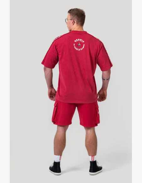 NEBBIA • NEBBIA T-shirt oversize lavato GOLDEN AGE rossa • Nebshop.cz