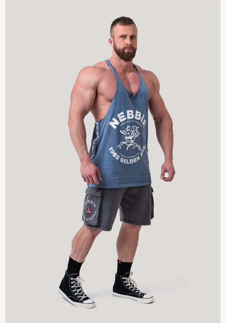 NEBBIA • NEBBIA Canotta muscle back lavata GOLDEN AGE blu • Nebshop.cz
