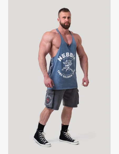 NEBBIA • NEBBIA Canotta muscle back lavata GOLDEN AGE blu • Nebshop.cz