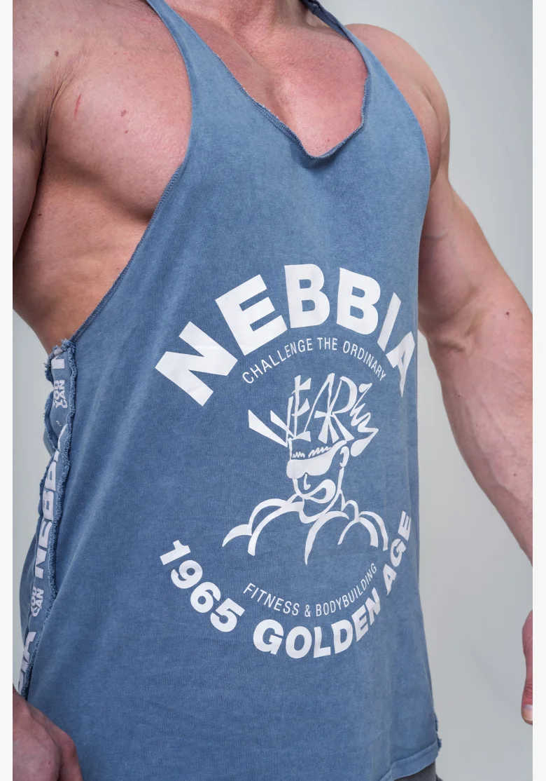 NEBBIA • NEBBIA Canotta muscle back lavata GOLDEN AGE blu • Nebshop.cz