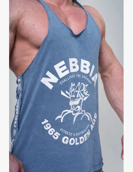 NEBBIA • NEBBIA Canotta muscle back lavata GOLDEN AGE blu • Nebshop.cz
