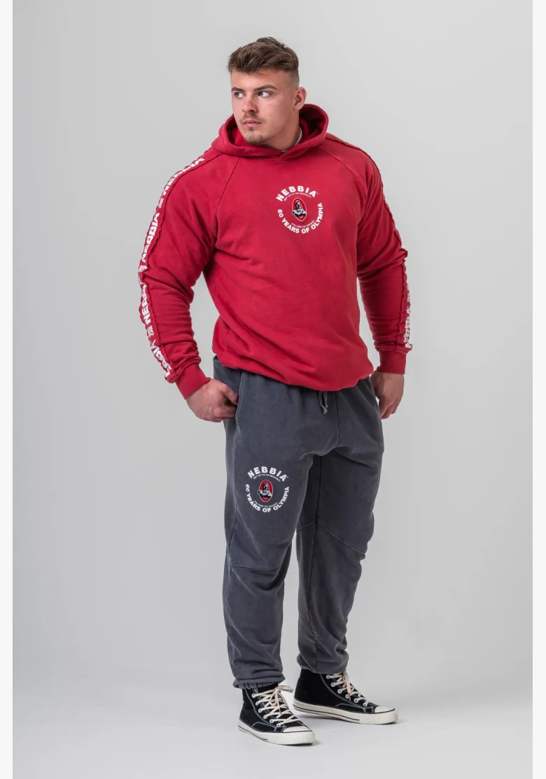 NEBBIA • NEBBIA Felpa con cappuccio HERITAGE rossa • Nebshop.it