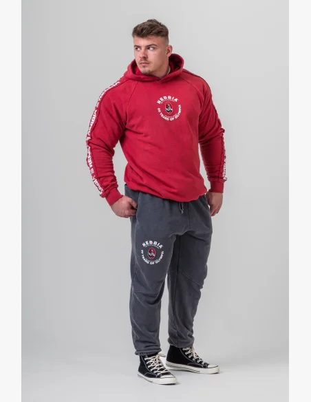 NEBBIA • NEBBIA Felpa con cappuccio HERITAGE rossa • Nebshop.it