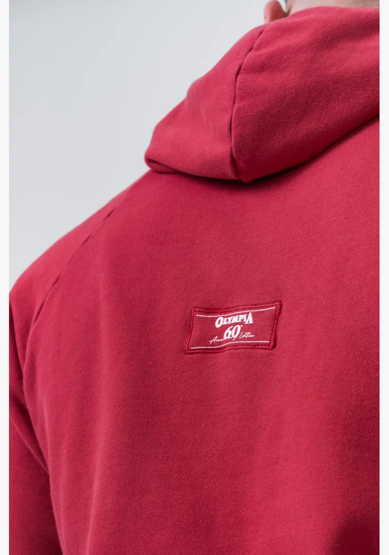 NEBBIA • NEBBIA Felpa con cappuccio HERITAGE rossa • Nebshop.it